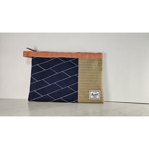 Herschel Supply Co. Large Zip Pouch 11x7 Colorblock Zip Travel Tech Organizer